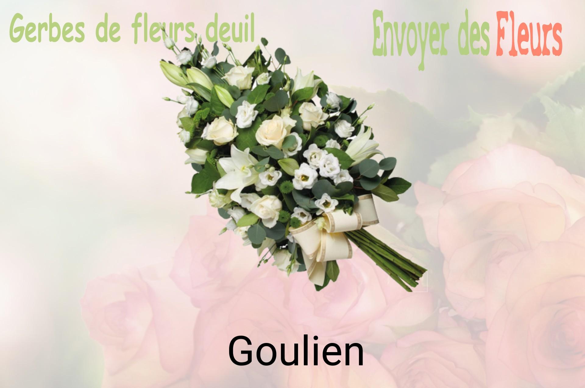 Gerbe de fleurs de deuil livrée à Goulien